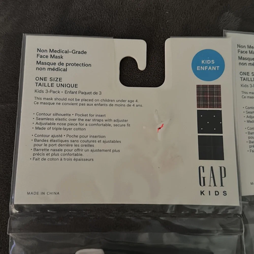 Gap kids face masks plaid blm